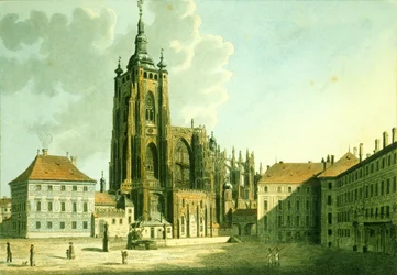 St. Vituskathedraal vanuit het oosten, 1825
